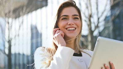 Female on mobile