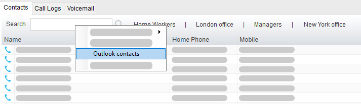 Reception - Outlook Contacts Search