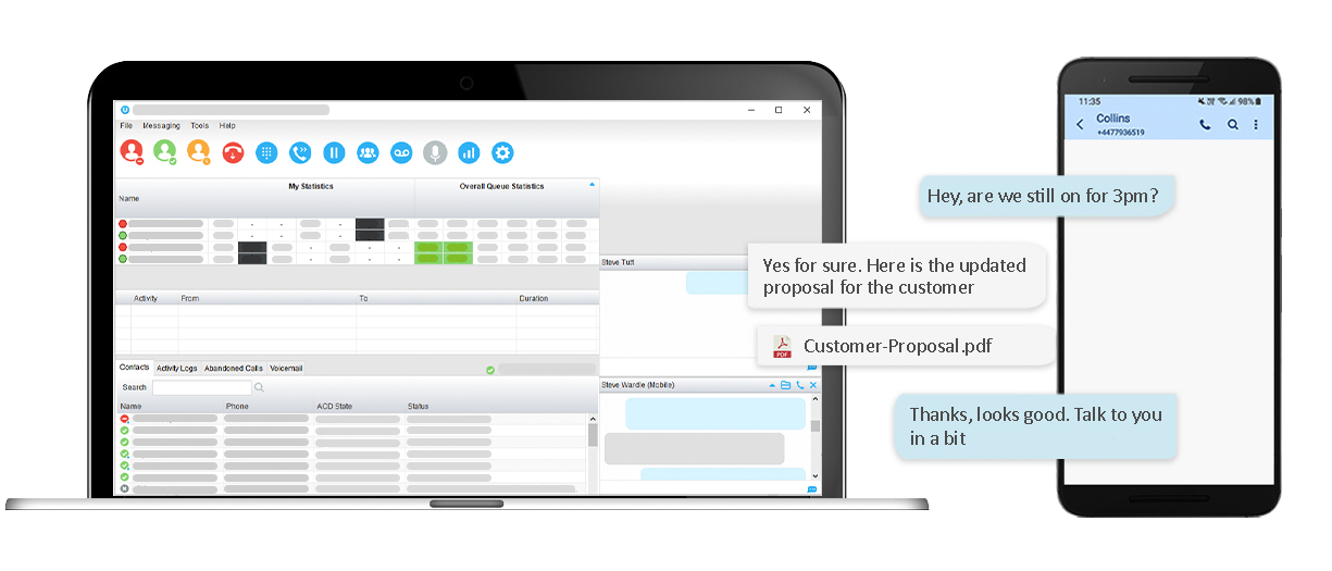 SMS connector for BroadSoft