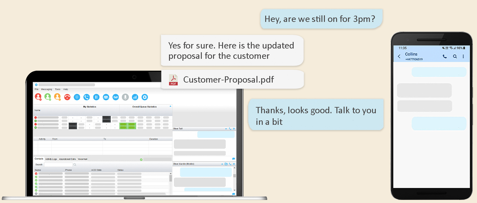 SMS integration for BroadSoft